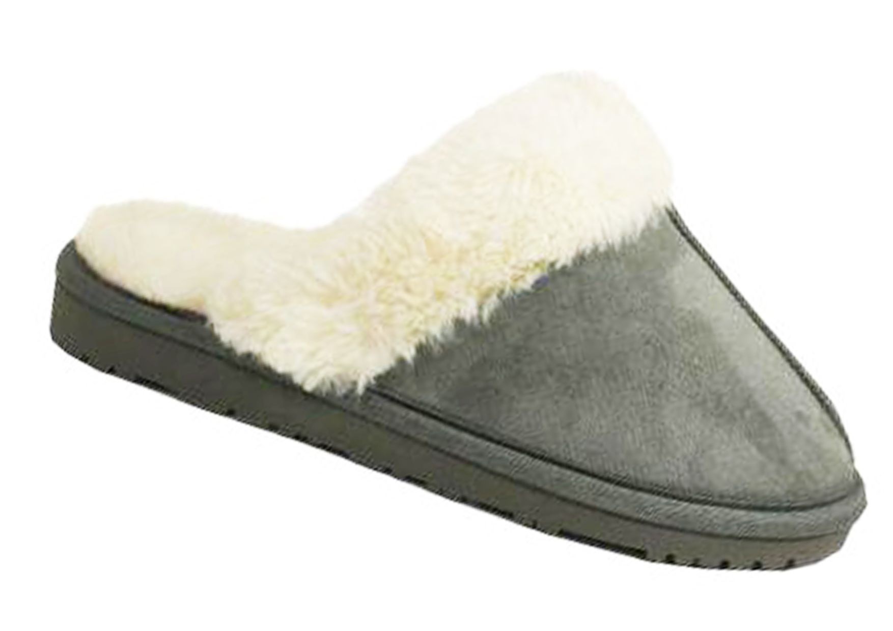 LADIES WOMENS WARM HARD SOLE FAUX FUR LINED INDOOR COMFY SLIPPERS SHOES